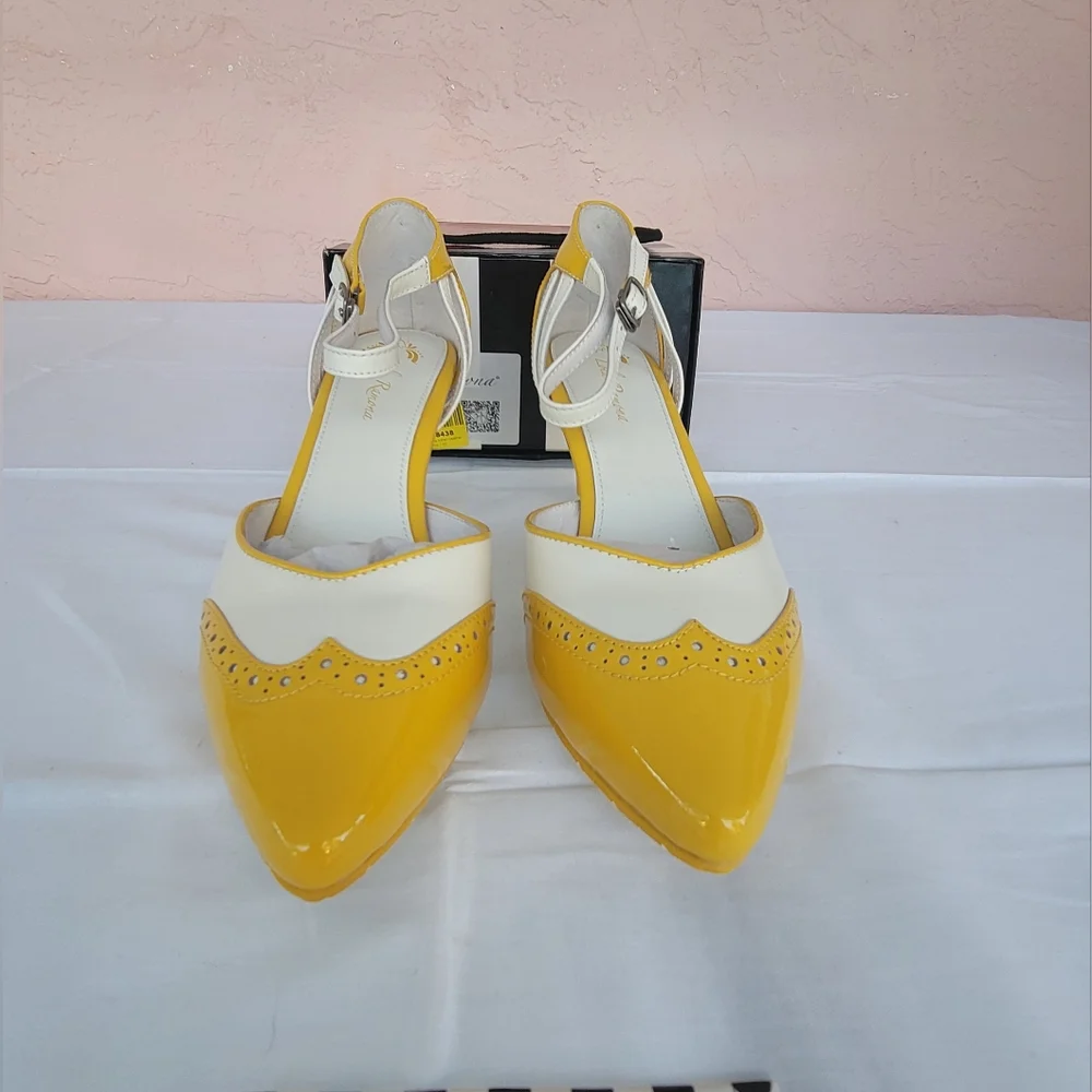 Lola Ramona Kitten Heels Pumps Retro Shoes - Picture 4 of 15